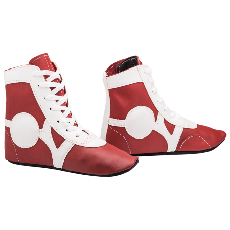 Купить Обувь для самбо SM-0102, кожа, красный Rusco в Шлиссельбурге 