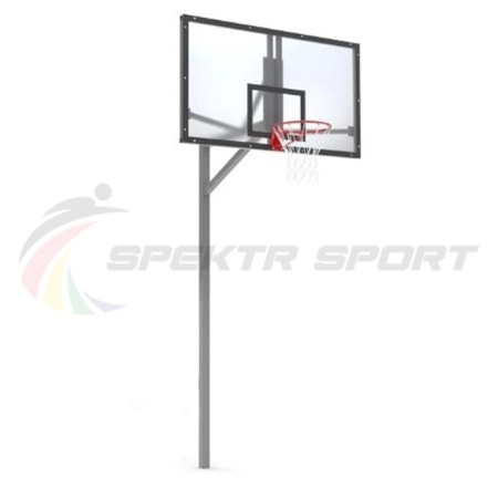 Купить Стойка баскетбольная уличная упрощенная со щитом из оргстекла, кольцом и сеткой SP D 412 в Шлиссельбурге 