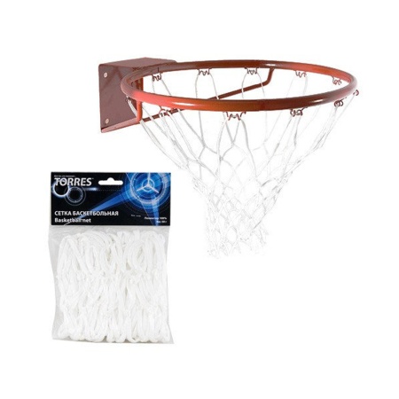 Купить Сетка баскетбольная Torres, нить 4 мм, белая в Шлиссельбурге 