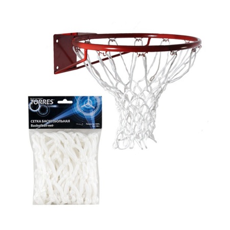 Купить Сетка баскетбольная Torres, нить 6 мм, белая в Шлиссельбурге 